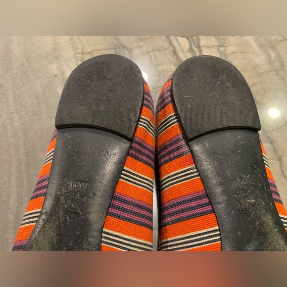 Tory Burch Reva Bauer Stripe Printed Canvas Flats - Picture 8 of 10